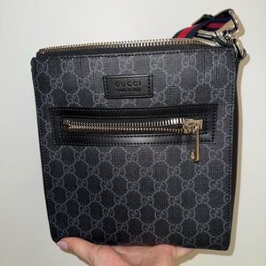 Gucci Black Monogram Crossbody Bag
